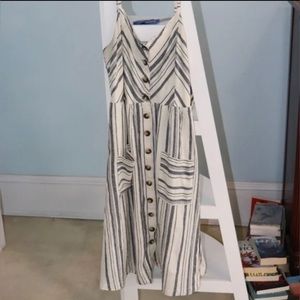 Reitmans Linen Blend Button-Down Dress with Pockets, Size M